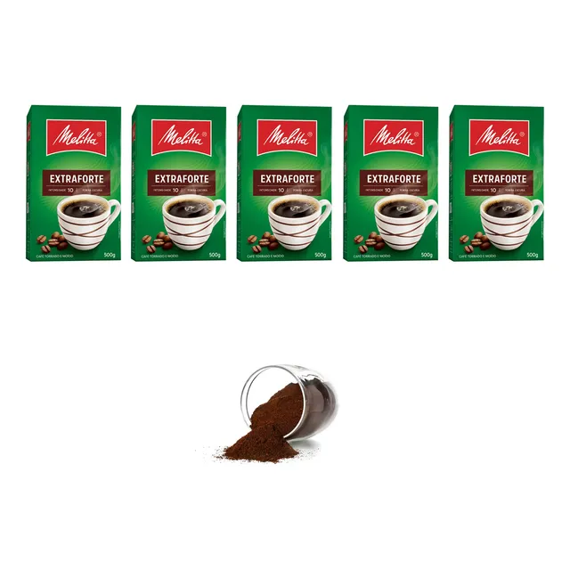 Café Em Pó Extra Forte Melitta 500g Kit 5