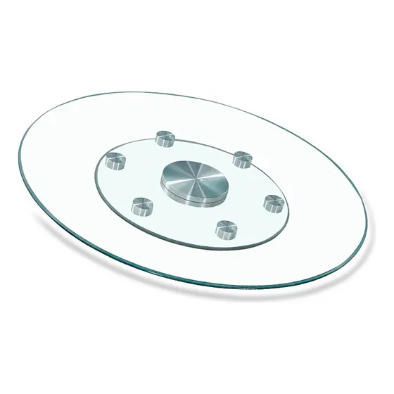 Tocadisco Vidrio Templado Plato Servicio Transparente Centro