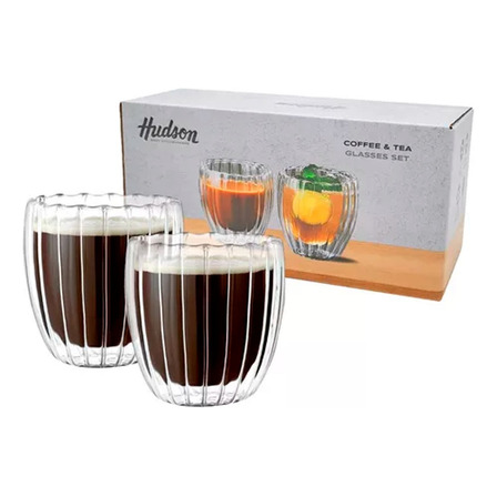 Set De 2 Vasos Pocillos 150ml Taza Hudson Doble Vidrio Cafe Set De 2 Vasos Pocillos 150ml Taza Hudson Doble Vidrio Cafe