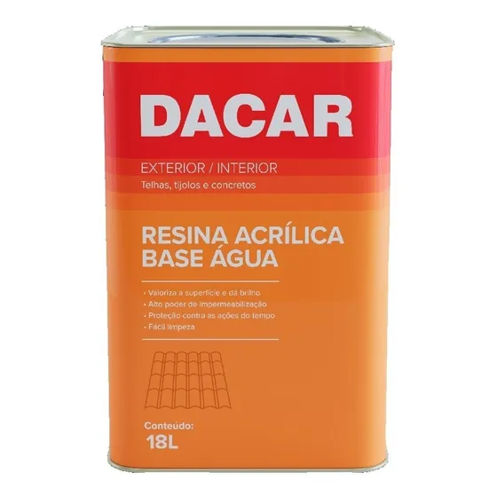 Resina Acrílica Incolora Dacar Agua 18 Lt. Impermeabilizante