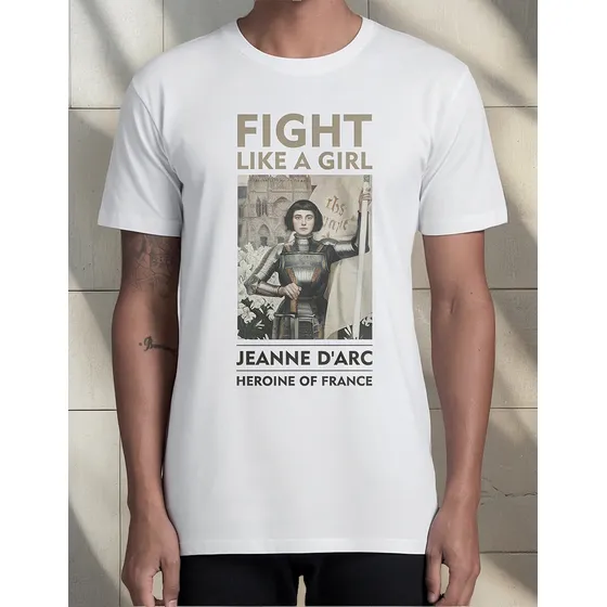 Camiseta Camisa Lute Como Uma Garota Joana Darc Retrato