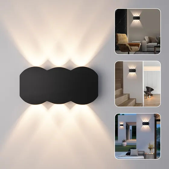 Vanance Lámpara Pared Luces Luz Cálida Arbotante Interiores Exterior Muro Color Negro 6w Regulador De Luz Lampara Arbotante Lamparas Modernas 110v-265v Lampara Decorativas