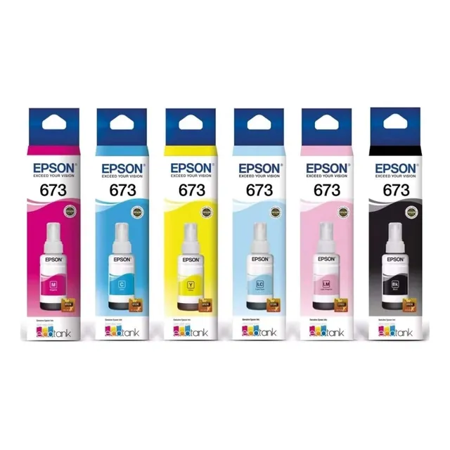 Combo 6 Cartuchos Epson 673 Cmyk L805 L810 L850 L1800