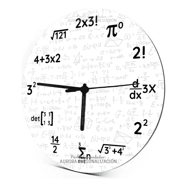 Reloj De Pared Cristal Matemático Matemáticas Ciencias