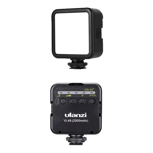 Luz Led Ulanzi Vl49 6w 800lm Bateria 2000mah / Zapatas Extra Estructura Negro Luz Blanco Frío