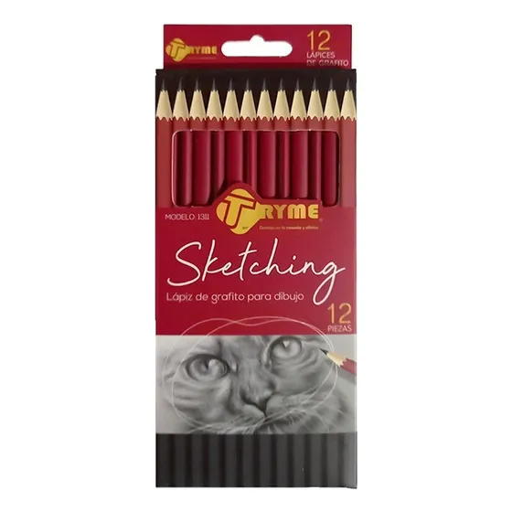 Lapiz De Grafito Para Dibujo Tryme Sketching 12 Piezas