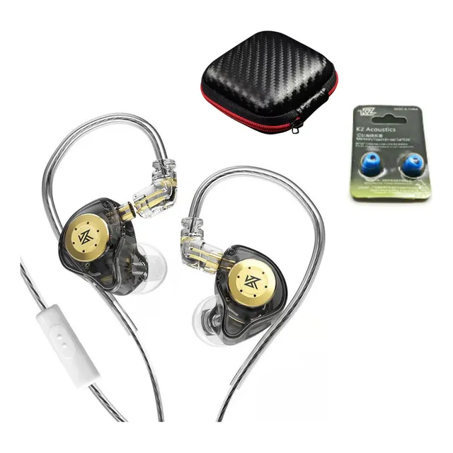 Audifonos Kz Edx Pro Con Mic Black + Estuche + Bluetips