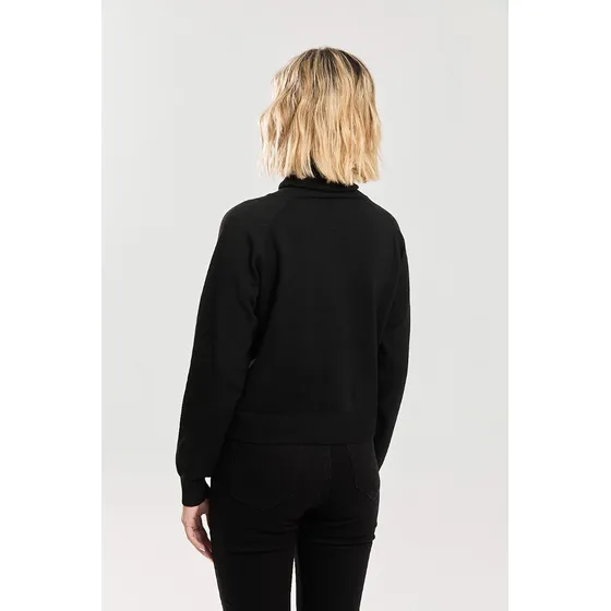 Sweater Polera Pesado De Viscosa Negro Koxis Mujer