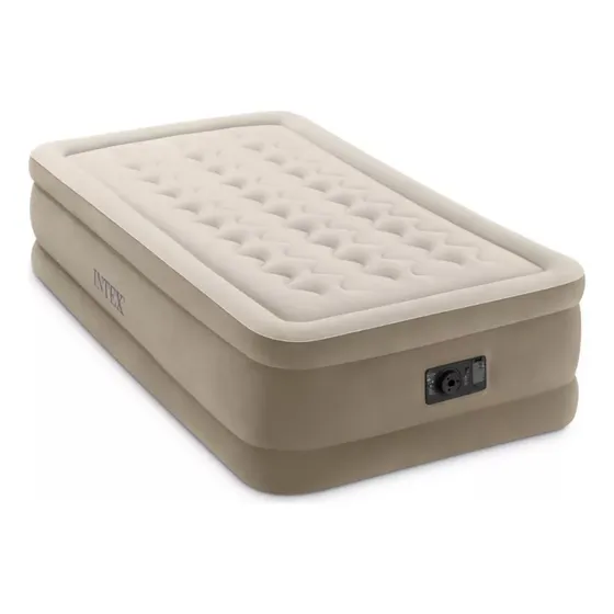 Colchón Inflable Intex Ultra Plush Somier 99x191x46cm Electrico Color Beige 64426