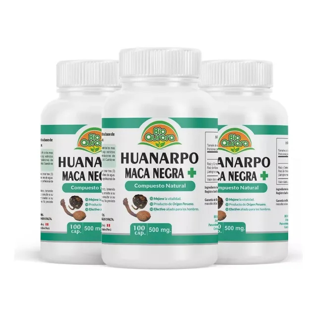 Huanarpo Macho + Maca Negra - 100caps X 500mg - Pack X 3