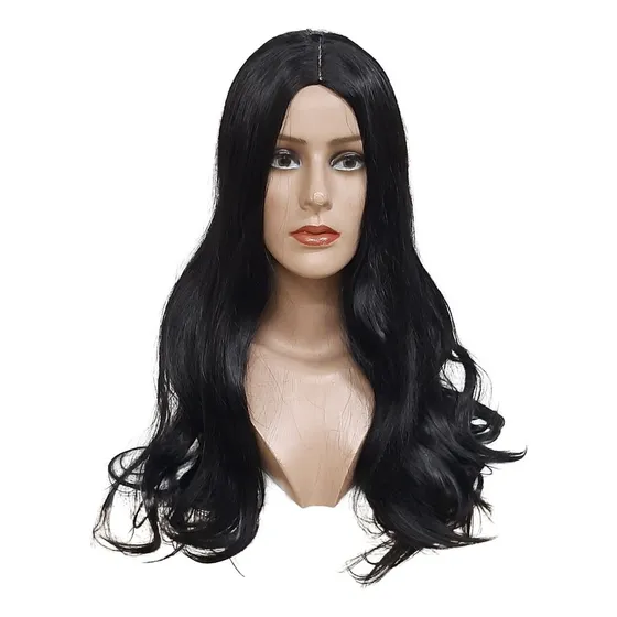 Peruca Lace Wig Sem Franja 70cm Fibra Idêntico Cabelo Humano Tonalidade Preto #1