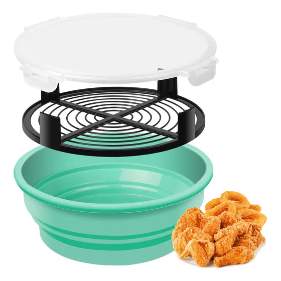 Cuenco Masa Plegable Tapa Ensuciar Caja Coctelera Para Freir