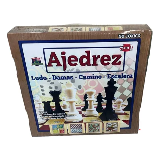 Juego De Ajedrez Ludo Damas Camino Y Escalera 5 En 1