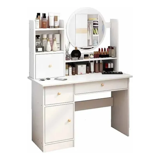 Cajón Recamara Y Tocador Vanity Top Living Con Espejo Color Blanco