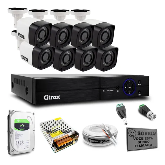Kit Cftv 8 Câmeras Multi Hd 720p 1mp Dvr App Ppa