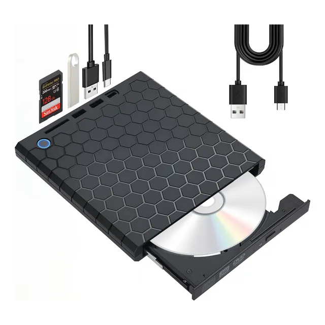 Quemador Discos Lector Dvd/cd Externo Usb 3.0 + Tipo C