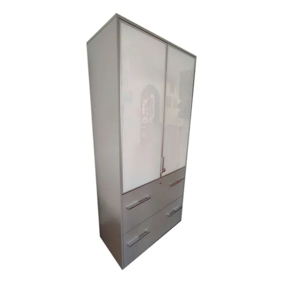 Librero Ejecutivo Con Puertas De Cristal Y Cajonera (mobica)