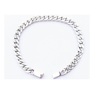 Esclaba De Plata Diamantada Tejido Barbada 7mmx22cm Esclaba De Plata Diamantada Tejido Barbada 7mmx22cm