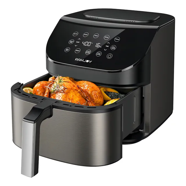 Ramjoy Air Fryer 8L RAF-650 color negro 1600W 8L freidora de aire de acero inoxidable