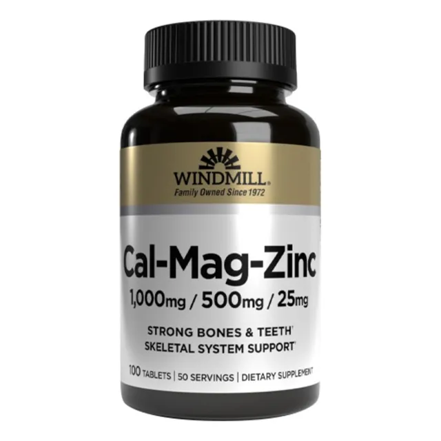 Cal-mag-zinc Windmill 100tabs Calcio Magnesio Zinc Americano Sin Sabor