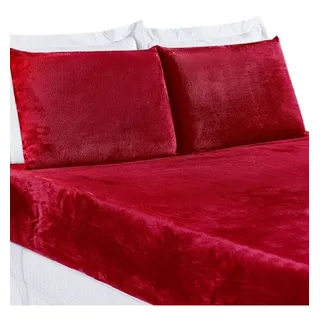 Jogo Lençol Cama Queen 3 Peças Mantinha Biasoft Inverno Cor Vermelho Desenho Do Tecido Liso Jogo Lençol Cama Queen 3 Peças Mantinha Biasoft Inverno Cor Vermelho Desenho Do Tecido Liso