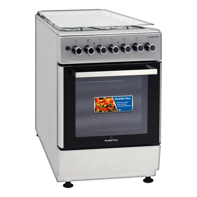 Cocina Punktal Turca PK-1050 ETK color inox con puerta con visor 220V