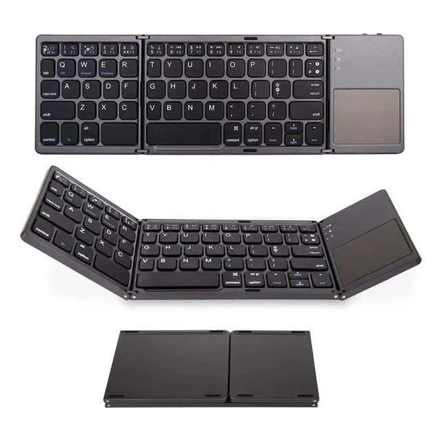 Teclado Bluetooth Inalámbrico Plegable Touchpad Portatil