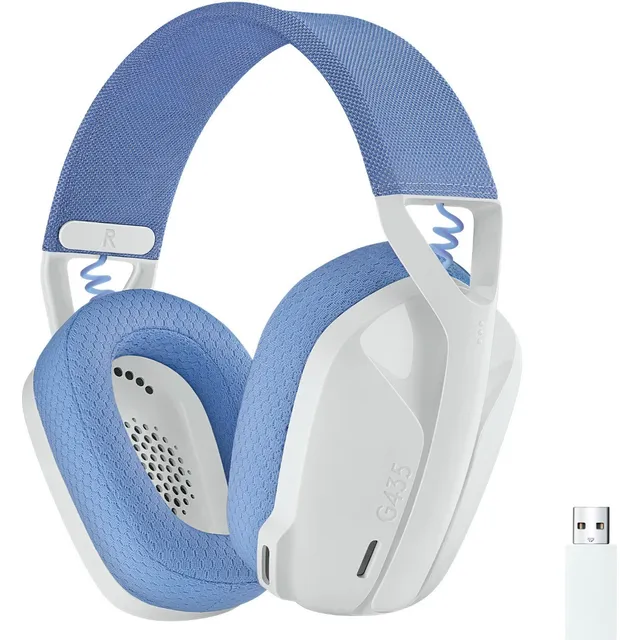 Auriculares Bluetooth Gamer Logitech G435 Lightspeed Blanco Blanco Crudo/lila
