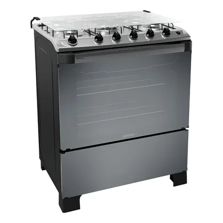 Fogão 5 Bocas Inox À Gás Com Forno New Dream Itatiaia Vidro Cor Prateado Prata 127/220v