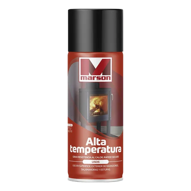 Pintura  Alta Temperatura Negro 350ml Marson