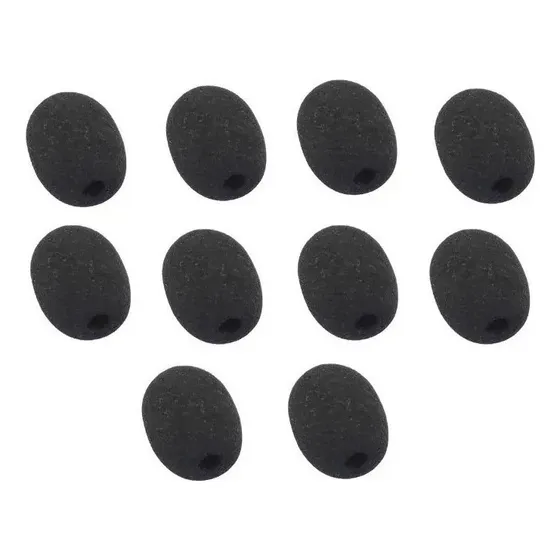 Kit 10 Espuma Microfone Bocal Lapela Headset Protetora Ruído