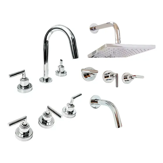Griferia Lavatorio Bidet Ducha Aqualaf Aukan Lever Ceramico 