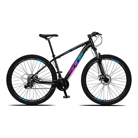 Bicicleta Aro 29 Gts Dexter 24v Cambio Shimano Freio A Disco Cor Preto Com Pink/azul Tamanho Do Quadro 17