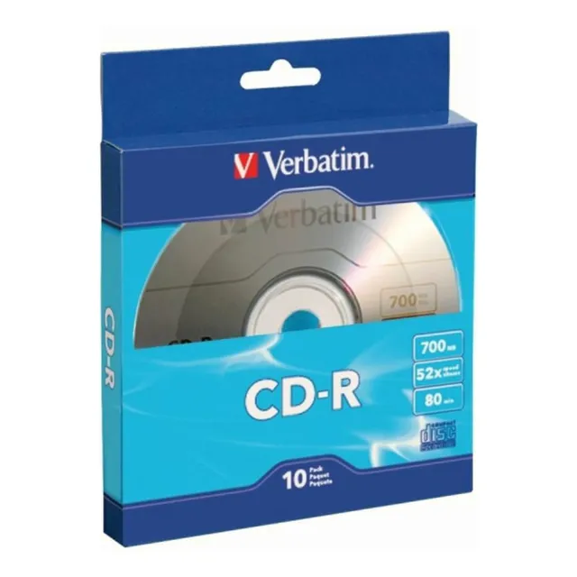Verbatim Cd-r 700mb 80 Minute 52x Recordable Disc 10 Pack