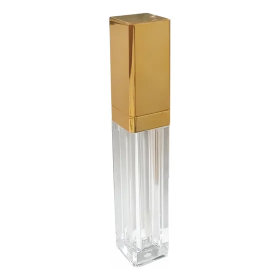 Kit 50 Tubos Gloss Labial Frasco Dourado Led Vazio 7 Ml