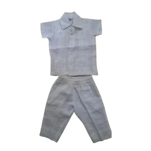 Traje Para Bautizo Para Niños De Lino Blanco 18 Meses 