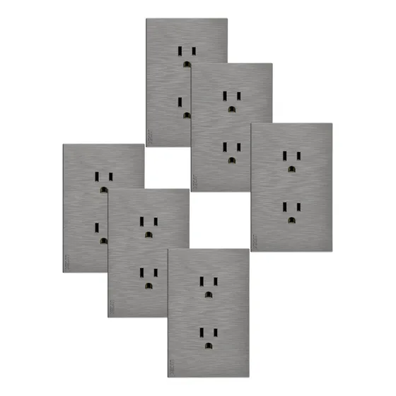 Placa Duplex Lucek Flat Plata Bf06 Oferta 6 Piezas