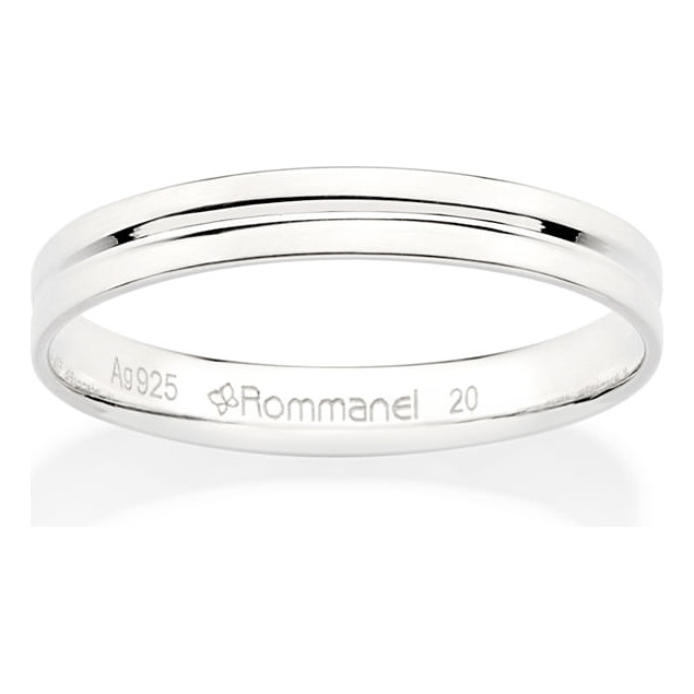 Aliança Rommanel Com Friso Prata 925 810256 Aliança Rommanel Com Friso Prata 925 810256