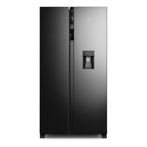 Refrigerador con freezer inverter Electrolux ERSA53K3HVB color negro con capacidad de 528L