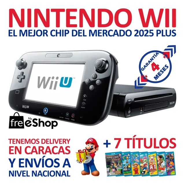 Nintendo Wii U: Consola Wiiu + Chipfull2025 + 7 Títulos