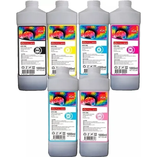 Pack 6 Litros 6 Colores Compatible Con Epson Ecotank L1800 Tinta Bkcmylclm