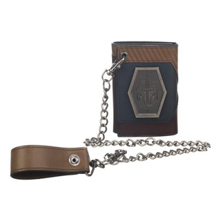 Bioworld The Mandalorian Chain Wallet Con Escudo De Metal Bioworld The Mandalorian Chain Wallet Con Escudo De Metal