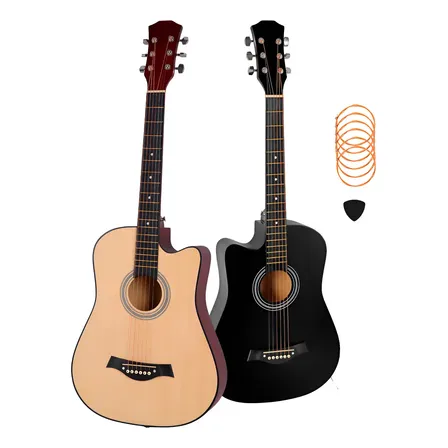 Violão Clássico Acústico Iniciantes Destros Cordas De Aço Cor Preto