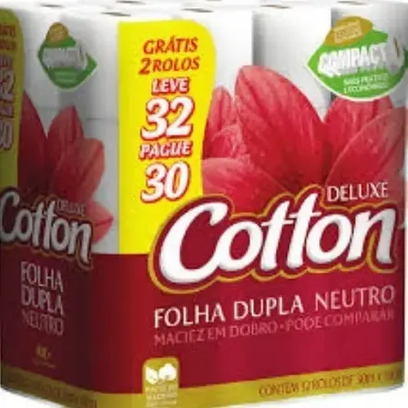 Papel higiênico Carta Fabril Cotton folha dupla neutro 30m