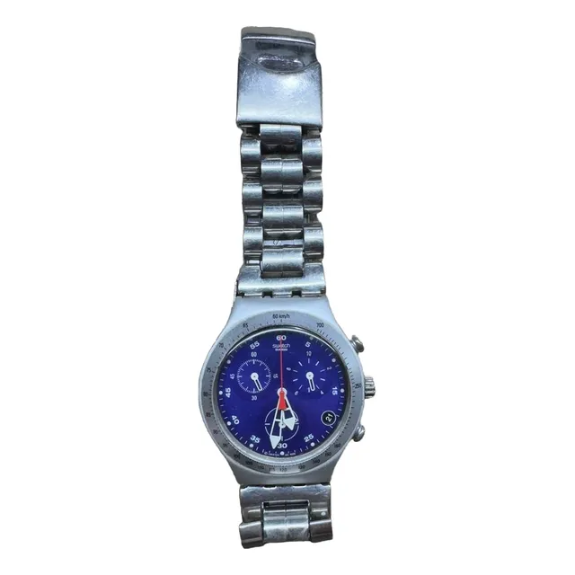 Reloj Swatch Irony Aluminum Con Malla De Acero Macizo Leer