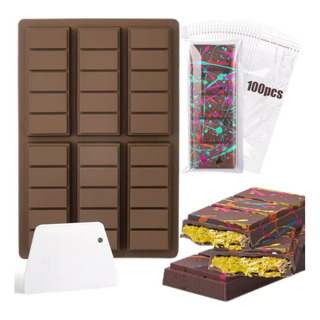 El Molde De Barra De Chocolate Incluye 1 Espátula,100 Bolsas El Molde De Barra De Chocolate Incluye 1 Espátula,100 Bolsas