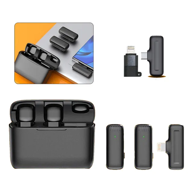 Microfone Lapela iPhone 15 Tipoc Duplo Celular Usb C Android