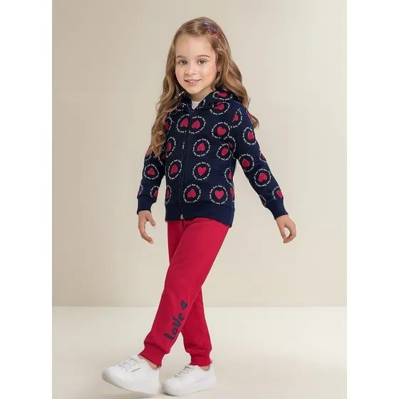 Conjunt Kyly Infantil Menina Jaqueta Calça Moletom Peluciado