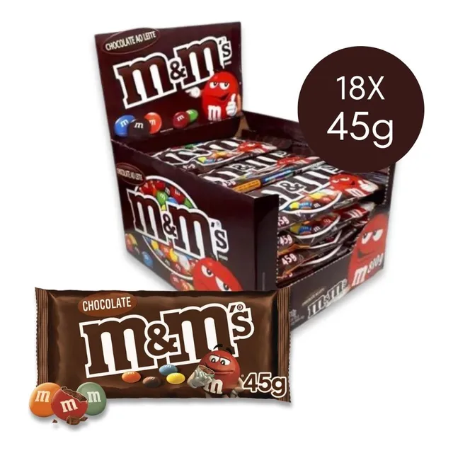 M&ms Chocolate Ao Leite Mars Kit 18 Unidades De 45g