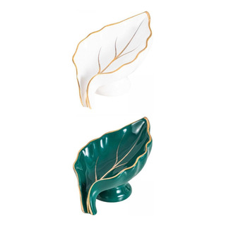 2pcs Ceramic Bathroom Soap Dishes Container Drain Tray Verde 2pcs Ceramic Bathroom Soap Dishes Container Drain Tray Verde